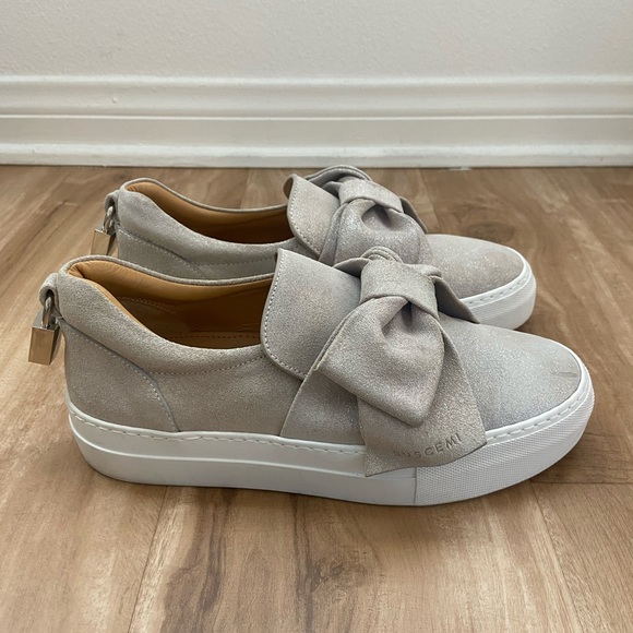 🎁 Buscemi Italian Sneakers Low Tops With Bow /Size 38 size 8 Glitter Beige 🎁 - Picture 3 of 16